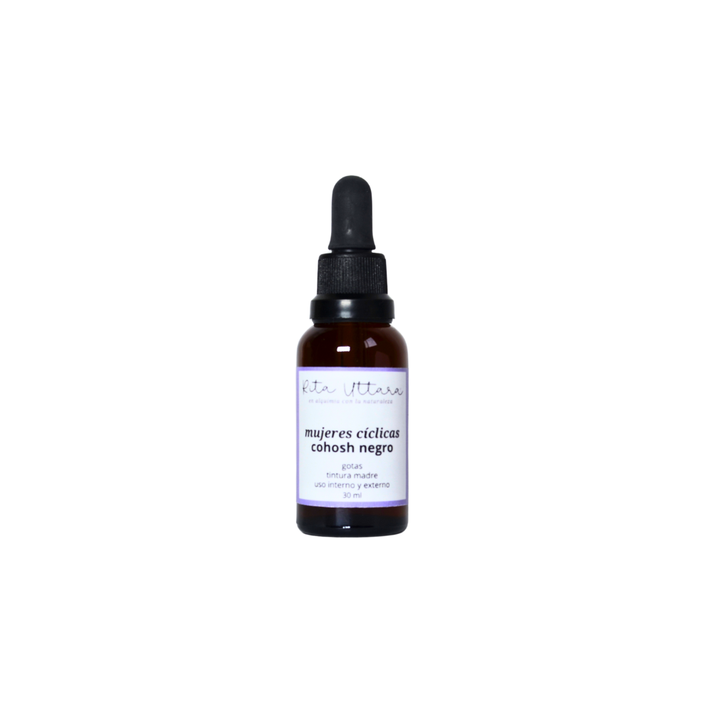 Cohosh negro en gotas. Cimicífuga racemosa. Equilibrio hormonal. SPM. Perimenopausia, depresión, dolor de cabeza, palpitaciones cardiacas, irritabilidad, atrofia vaginal, sofocos