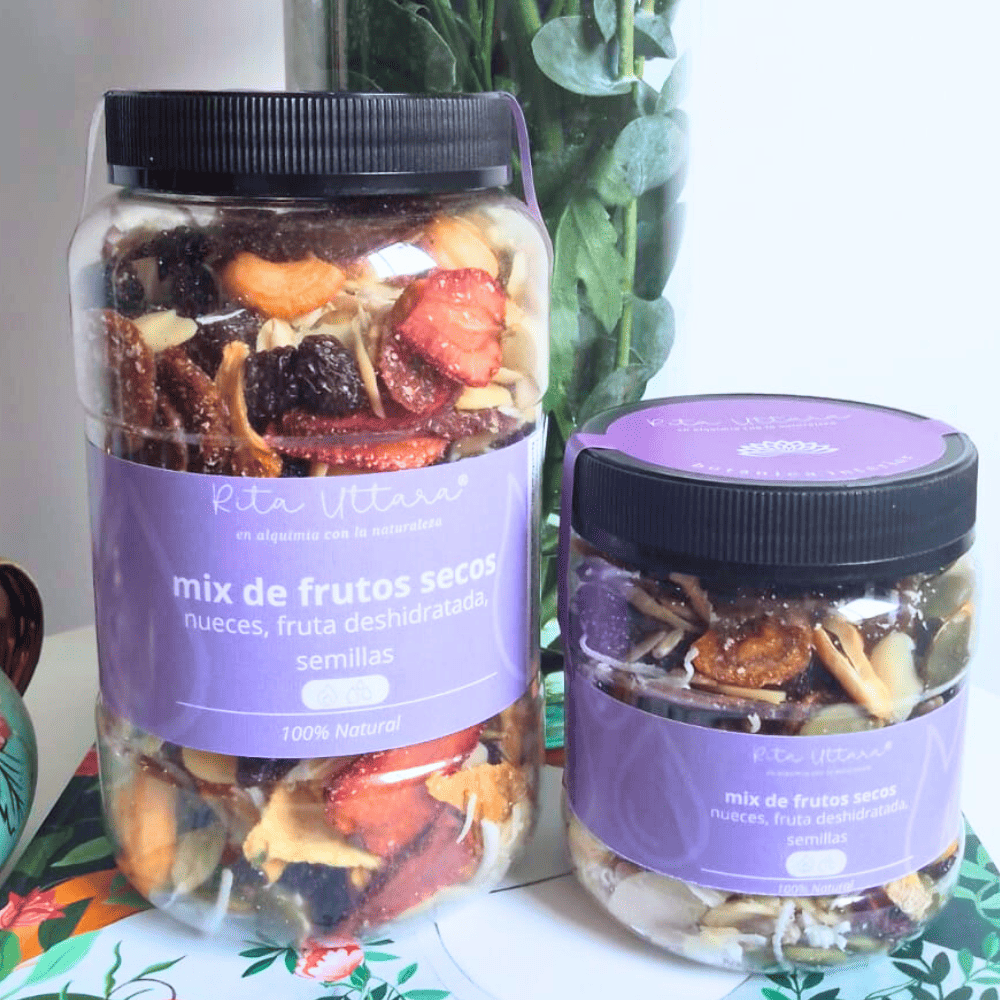 Mix de frutos secos calidad Premium. Armoniosa combinación nueces, fruta cubierta cacao, semillas, fruta deshidratada. Rutinas de autocuidado. Balance hormonal