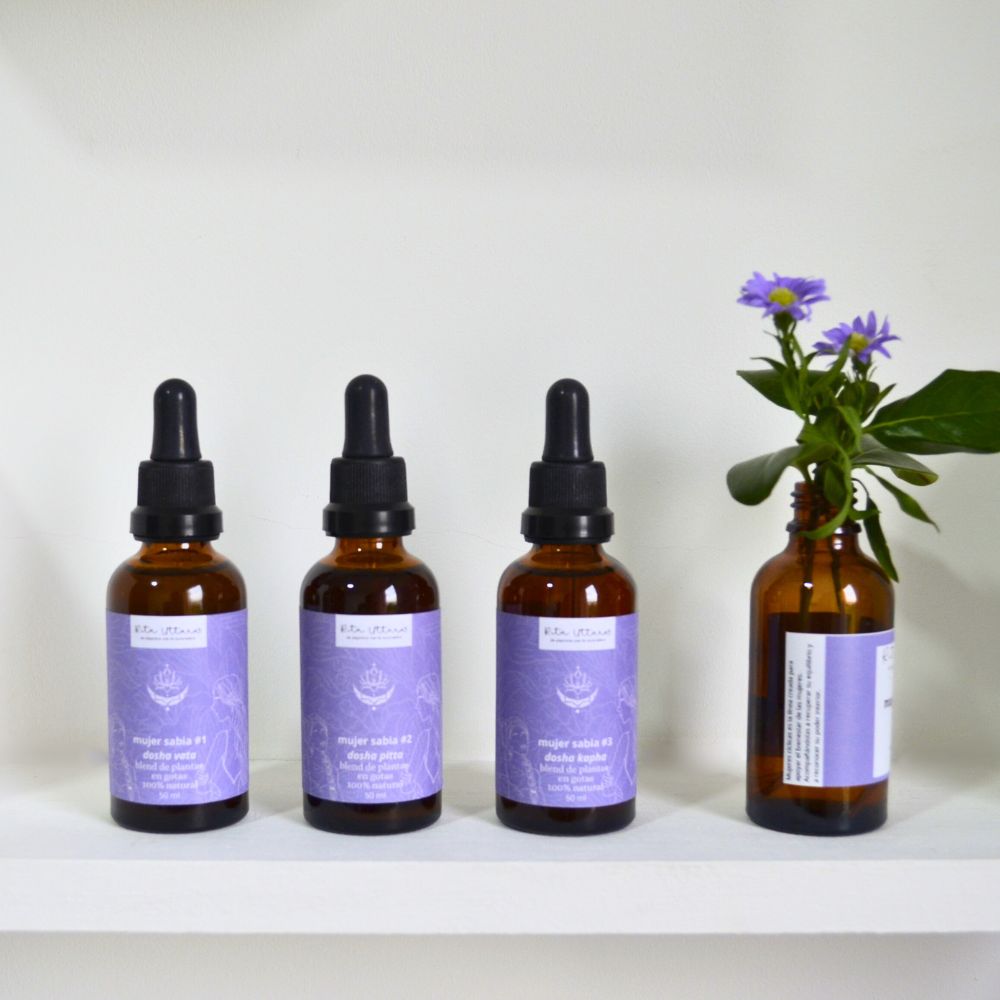 Mujer sabia #1. Blend de plantas en gotas. 100% natural. Vata dosha. Para síntomas de perimenopausia - menopausia. Especialmente para: mujeres donde predomina la energía: Aire, Éter. Dosha: Vata (ayurveda)