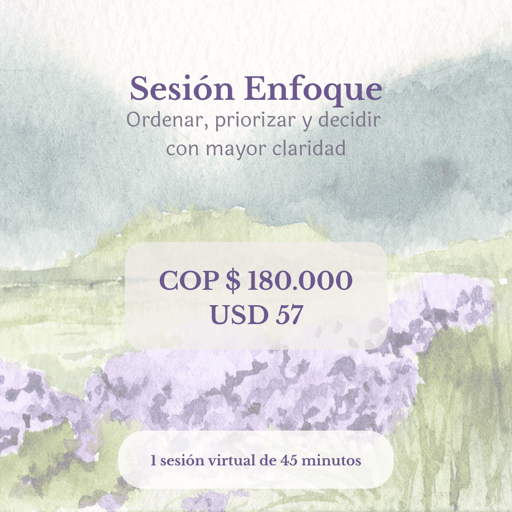 Sesión virtual 1:1 Enfoque · 45 min