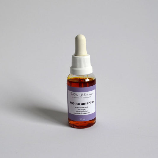 Sea buckthorn oil. 100% pure. Premium quality. Omega 7. Ideal for symptoms associated with menopause. Vaginal dryness. Eliminates toxins. Detoxifies liver. 30 ml glass bottle