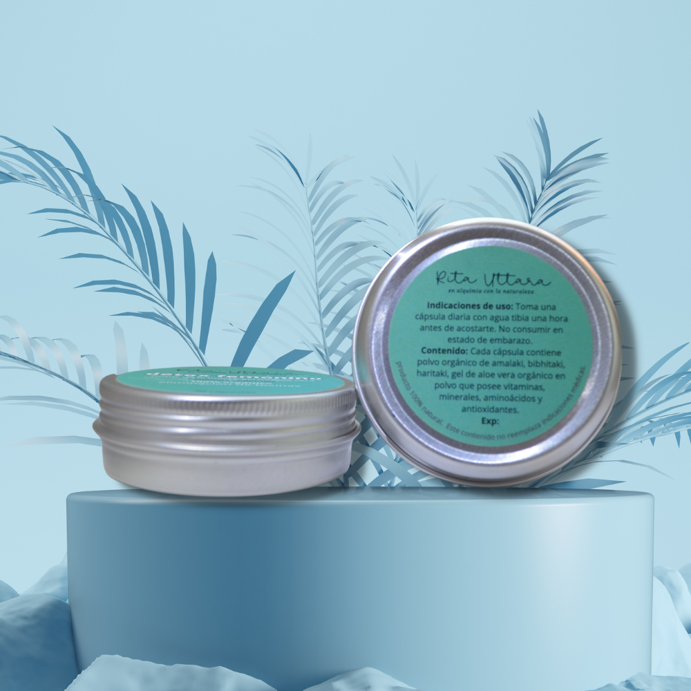 Détox femenino Cápsulas x 30. Alternativa natural orgánica limpieza cuerpo, trata síntomas menstruaciones dolorosas, estreñimiento. Cuida la piel. Fortalece el sistema inmune