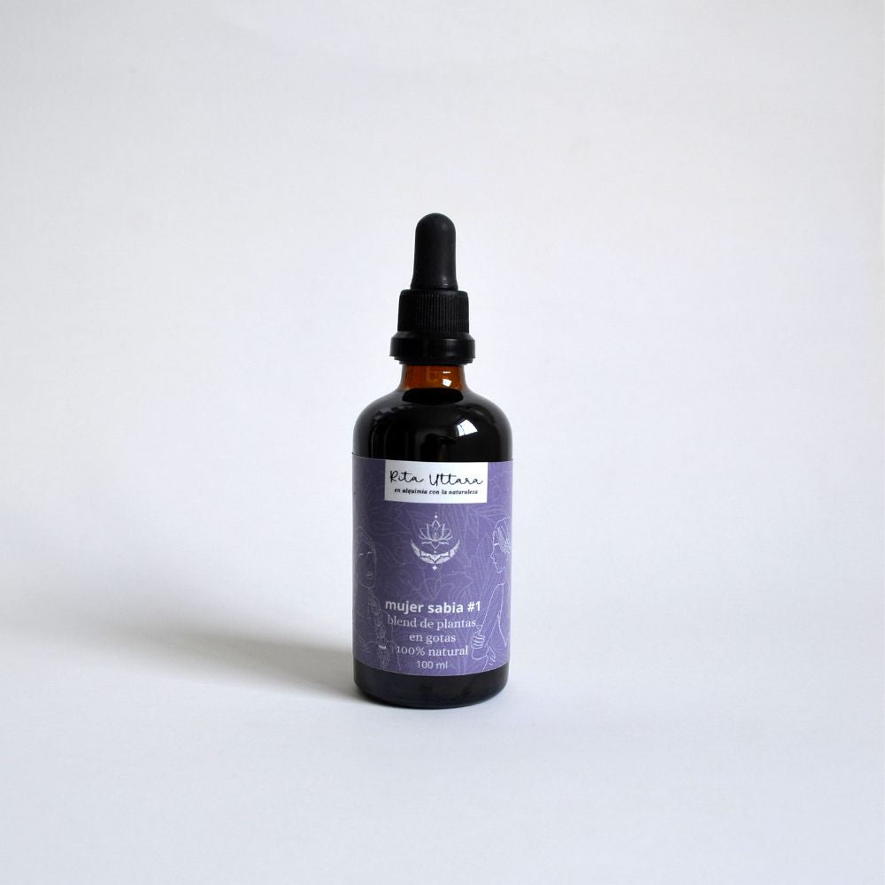 Mujer sabia #1. Blend de plantas en gotas. 100% natural. Vata dosha. Para síntomas de perimenopausia - menopausia. Especialmente para: mujeres donde predomina la energía: Aire, Éter. Dosha: Vata (ayurveda)