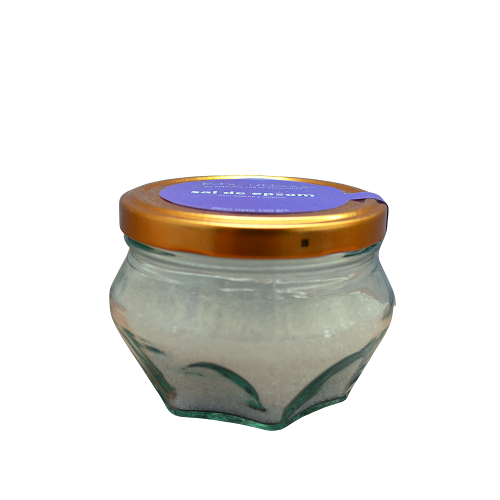 Sal de Epsom x 150 gr. Sulfato de magnesio. Dolor menstrual. Efecto Antiinflamatorio, relajante, Mejora el sueño. Mejora la circulación. Elimina toxinas. Efecto laxante. Uso: interno y externo