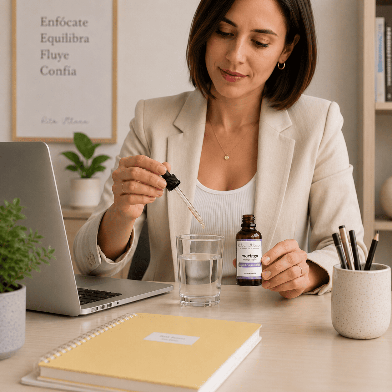 Ground moringa leaf x 30 grams. Anxiety. Take care of skin, hair, nails. Increases defenses. Cramps, tiredness, swelling. Menstruation. Menopause. Iron deficiency anemia. Take care of bones. Migraine