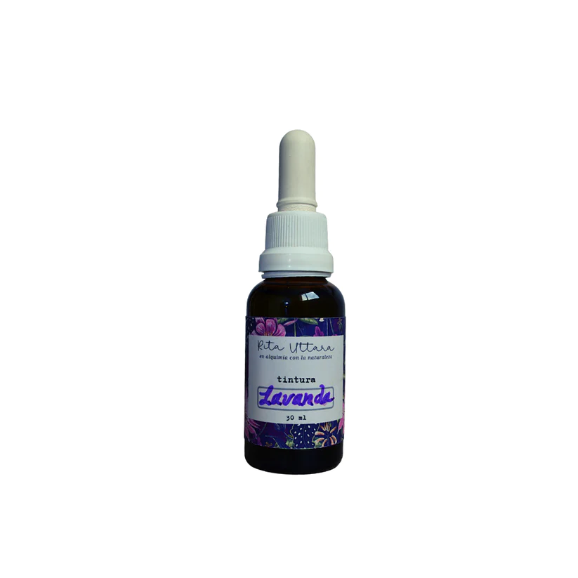 Lavanda orgánica en gotas. Tintura herbal. Útil para relajar, aliviar dolores menstruales, candidiasis. Migraña. combatir insomnio, buena digestión. Botella 30 ml