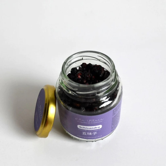 Schisandra berries x 60 gr. Premium quality. Harmonizing tonic. PMS support. Reduces stress. Powerful protection against free radicals. Protects skin and hair.