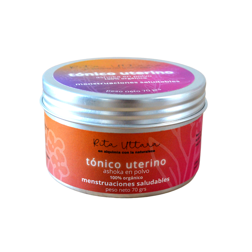 Tónico uterino orgánico x 70 gr. Producto ayurveda. Trastornos menstruales. Síndrome premenstrual. Disfunción ovárica. Sangrado excesivo. Desequilibrios hormonales